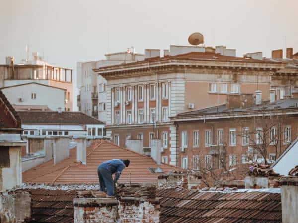 Aerial view of roofs of properties for sale in Sofia.