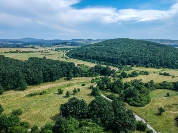 Buy Land in Bulgaria 8 Aerial view of a beautiful plot of land to buy in nature in Bulgaria.