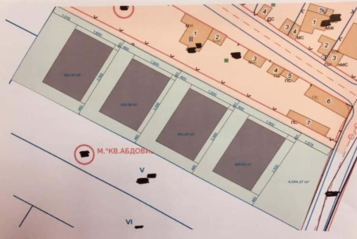 Sketch of a plot of land for sale in Kv. Abdovitsa, Sofia
