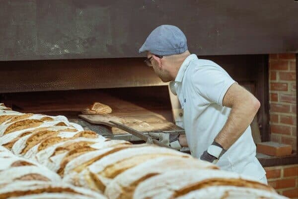 A baker baking bread in Sofia.