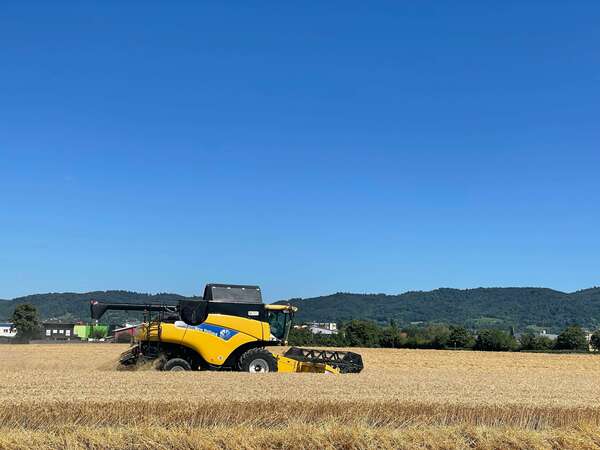 A tractor in a field to rent in Bulgaria.