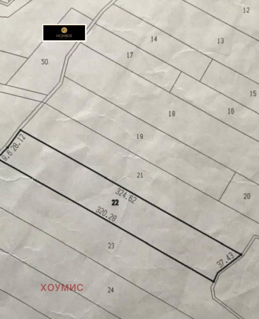 Cadastral map of 15000 sqm land plot Dolna Banya