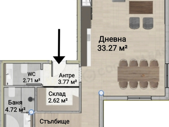 Duplex 172 sqm layout in Sofia Centre apartment complex
