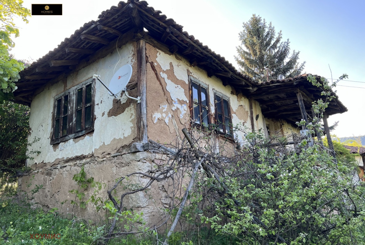 Развалена къща с отпадащи тухли и влажна основа