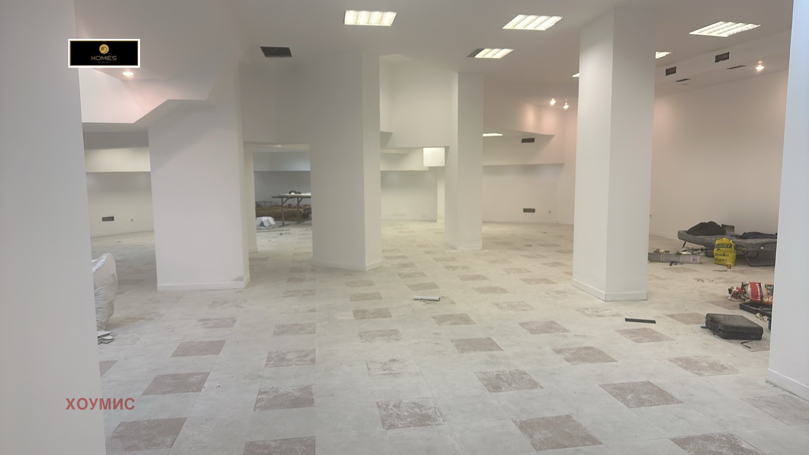 Spacious shop with bright modern interior space