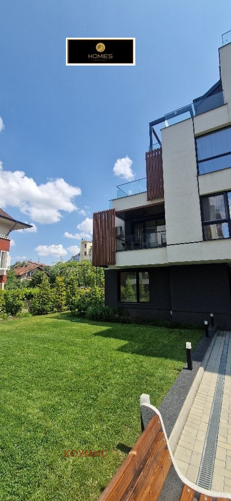 Modern villa with garden and terrace, natural daylight