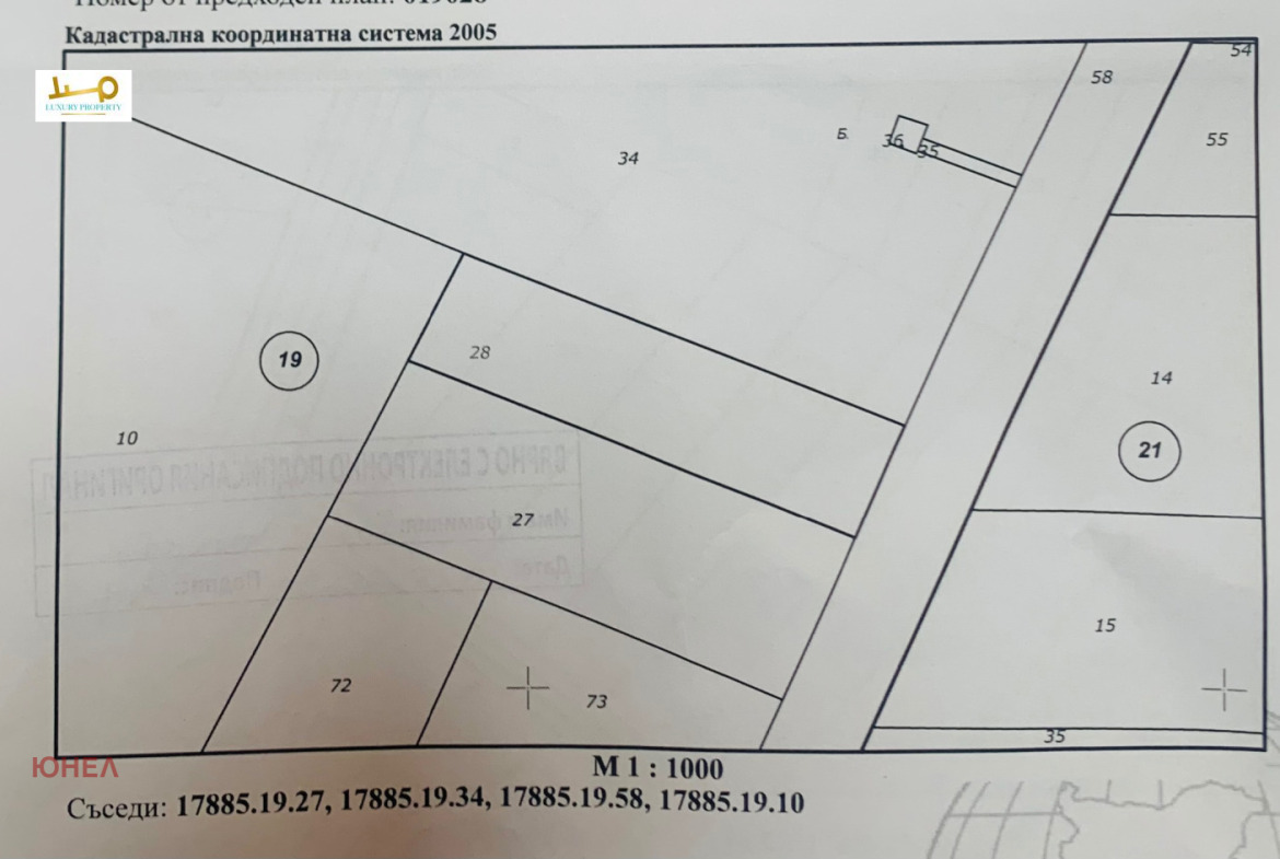 Cadastral map of agricultural land plot Grigorevo