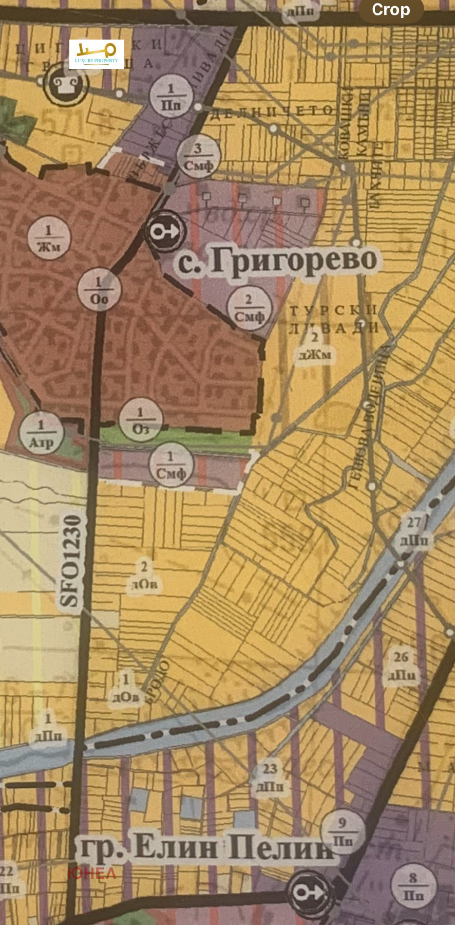 Местоположение парцел край София-Бургас път