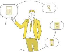 Hand drawn illustration for Bulgarian properties owners for Bulgarimot.bg