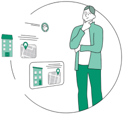 Hand drawn illustration for rent Bulgarian properties for Bulgarimot.bg